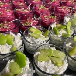 Tzatziki, fèves à la croque au sel