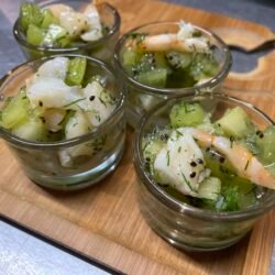 Duo de kiwis et Saumon Gravlax OU Gambas