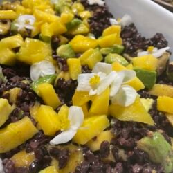 Riz noir, mangue et avocat